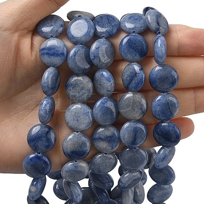 Natural Blue Aventurine Beads Strands G-L648-B24-15mm-02-1