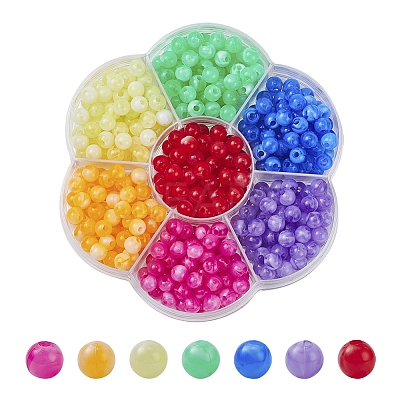 7 Style Acrylic Beads MACR-YW0001-56A-1