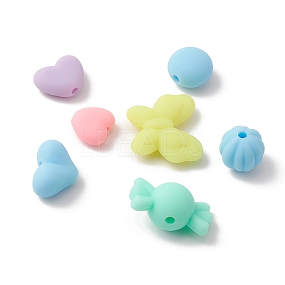 Rubberized Style Acrylic Beads SACR-FS0001-12-1
