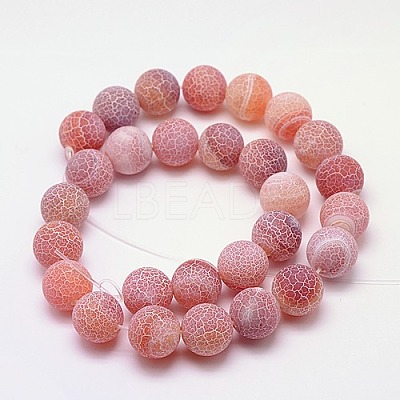 Natural Crackle Agate Beads Strands G-G055-8mm-11-1