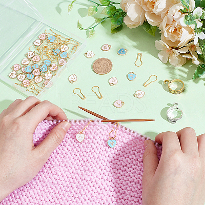 Heart with Twelve Constellation DIY Locking Stitch Marker Sets DIY-ME0001-02-1