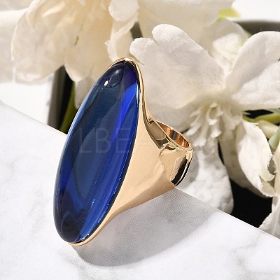 Resin Horse Eye Finger Rings RJEW-R006-01G-05-1