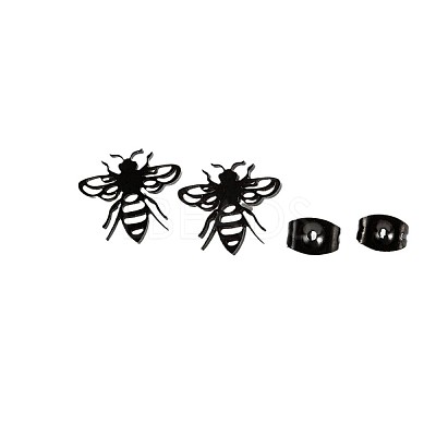 Bees 201 Stainless Steel Stud Earrings FS-WGD71BE-01-1