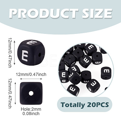 20Pcs Food Grade Eco-Friendly Silicone Beads SIL-TADJ0001-04E-1
