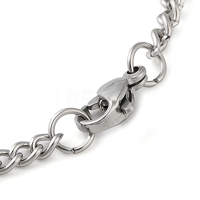 Non-Tarnish 304 Stainlessa Steel Curb Chain Pendant Necklaces NJEW-H034-07P-1