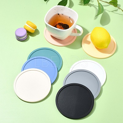 8 Pcs 8 Colors Silicone drainage insulation coaster with marble pattern ST-CJ0008-10-1