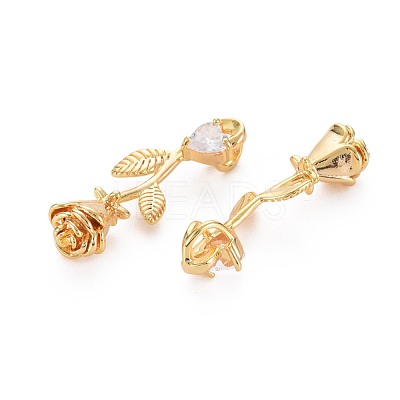 Brass Micro Pave Clear Cubic Zirconia Pendants KK-S360-150-NR-1