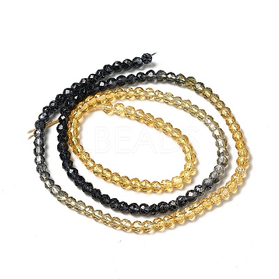 Transparent Gradient Color Glass Beads Strands GLAA-H021-01B-07-1
