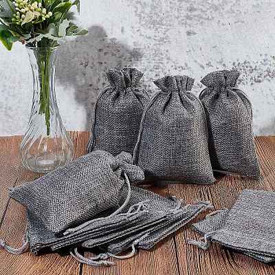 Burlap Packing Pouches Drawstring Bags ABAG-Q050-10x14-04-1
