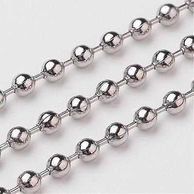 Tarnish Resistant Electroplate 304 Stainless Steel Ball Chains CHS-L001-3.2mm-P-1