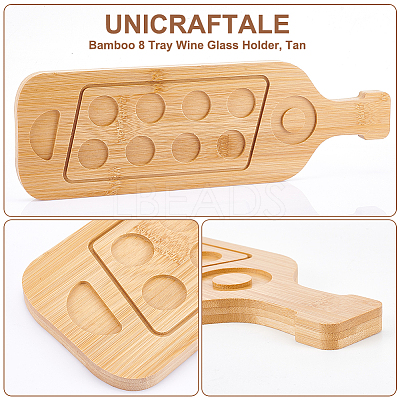 Bamboo 8 Tray Wine Glass Holder DIY-WH0430-912A-1