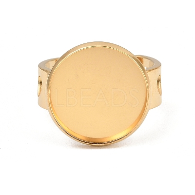 Hollow Heart 304 Stainless Steel Cuff Ring Components SA-CBA82C8-02E-G-1