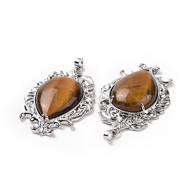 Natural Tiger Eye Big Pendants G-P496-01P-20-1