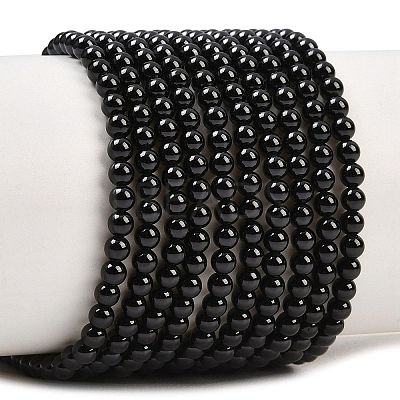 Natural Black Spinel Round Bead Strands G-A130-2mm-32A-1