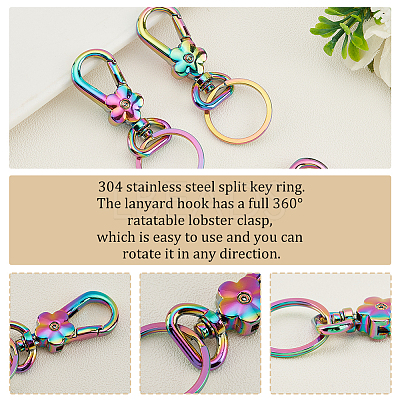 10Pcs Flower Zinc Alloy Swivel Clasps FIND-PH0009-02-1