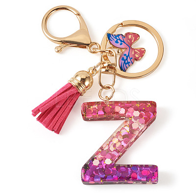 Alloy Resin Butterfly Keychains KEYC-TADJ0002-02G-Z-1