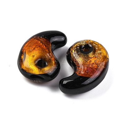 Luminous Handmade Silver Foil Lampwork Beads LAMP-F022-05E-1