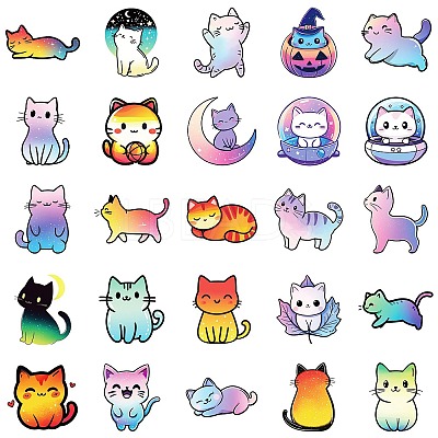 50Pcs Cartoon Cat Paper Sticker STIC-C012-02-1