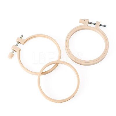 Plastic Imitation Bamboo Cross Stitch Embroidery Hoops TOOL-TADJ0001-03A-1