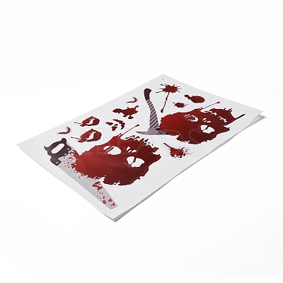 Halloween Theme PVC Static Stickers DIY-F133-07-1