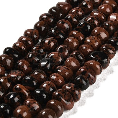 Natural Mahogany Obsidian Beads Strands G-G053-C03-01-1