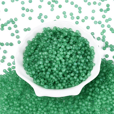 FGB Frosted Transparent Glass Seed Beads SEED-N013-04A-09-1