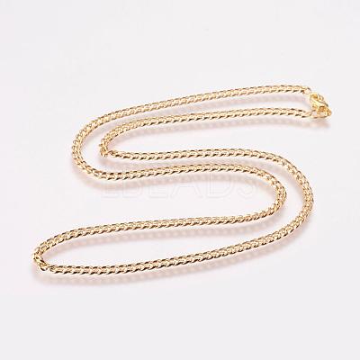 Eco-Friendly Rack Plating Brass Chain Necklaces MAK-J016-02G-A3.0-FF-1