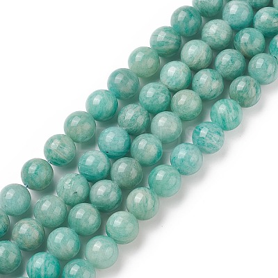 Natural Amazonite Beads Strands G-F461-12-8mm-01-1