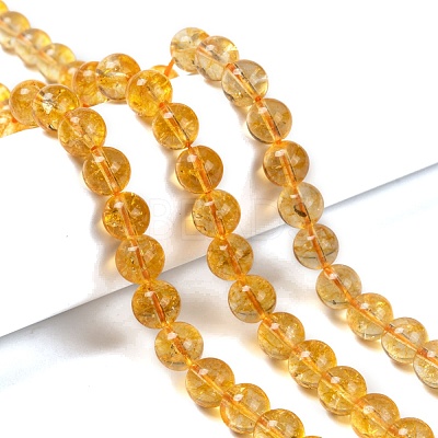 Natural Citrine Beads Strands G-E326-10mm-01-1
