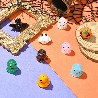 9Pcs 9 Styles Halloween Themed Handmade Lampwork Beads LAMP-CJ0002-62-1