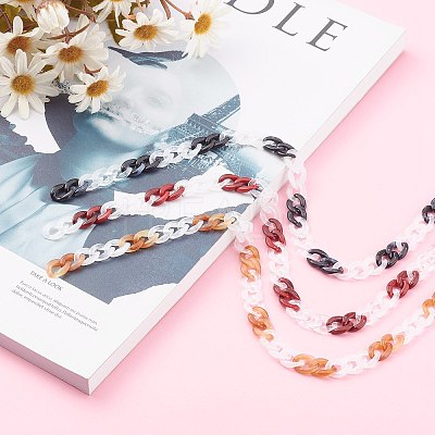 Handmade Acrylic Curb Chains AJEW-JB00943-1