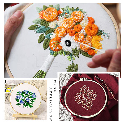 2Pcs Plastic Imitation Bamboo Cross Stitch Embroidery Hoops FIND-TADJ0001-03-1