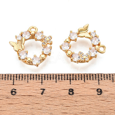 Brass Micro Pave Cubic Zirconia Pendants KK-N263-78B-G-1