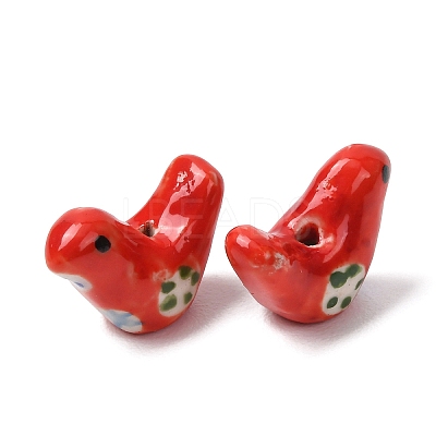 Handmade Printed Porcelain Beads LS-PORC-F005-04B-1-1