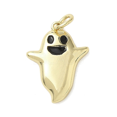 Halloween Theme Brass Enamel Pendants KK-L248-01G-07-1