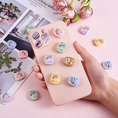 30Pcs Game Console Slime Opaque Resin Cabochons Flatback Cartoon Game Slime Resin Charms Colorful Cartoon Embellishment Cabochon for DIY Crafts Scrapbooking Phone Case Decor JX286A-1