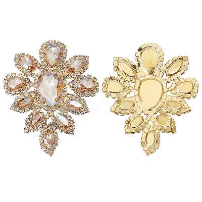 2Pcs Alloy Glass Rhinestone Cabochons FIND-CY0001-75-1