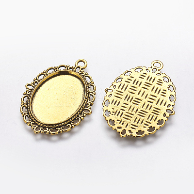Zinc Alloy Pendant Settings for Cabochon & Rhinestone LS-PALLOY-A15257-AG-FF-1
