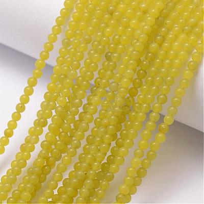 Natural Olive Jade Beads Strands G-K146-64-3mm-1