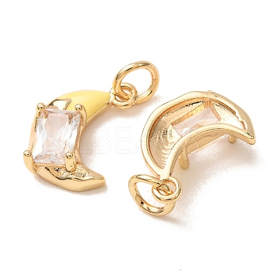Brass Pave Clear Cubic Zirconia with Enamel Charms CU-K002-47G-M-1