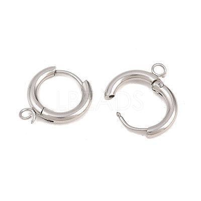 316 Stainless Steel Huggie Hoop Earring Findings X-EJEW-B158-01B-P-1