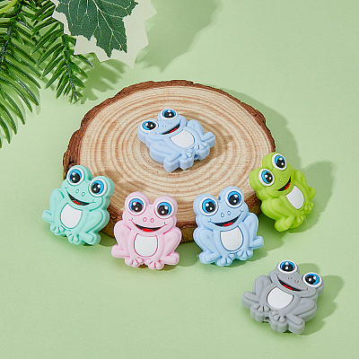 10Pcs 5 Colors Food Grade Eco-Friendly Silicone Beads SIL-HY0001-25-1
