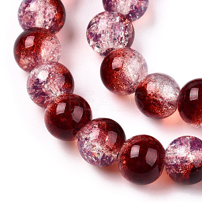 Transparent Crackle Baking Paint Glass Beads X1-DGLA-T003-01B-07-1