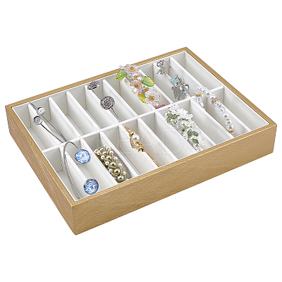 20 Grids PU Leather Bangle Organizer Display Trays BDIS-WH0008-19A-1