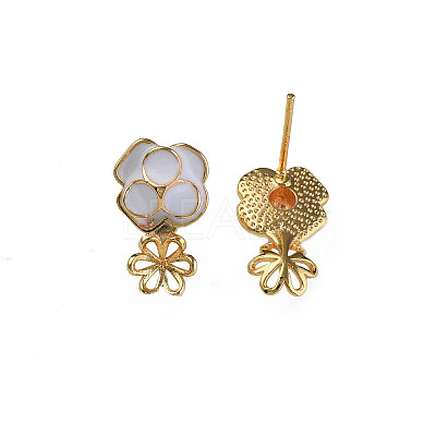Brass Stud Earring Findings KK-N233-379-1