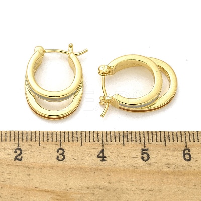 Two-layer Oval Brass Enamel Hoop Earrings EJEW-S252-03C-G-1