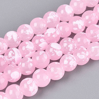Baking Paint Glass Beads Strands DGLA-N015-6mm-02-1