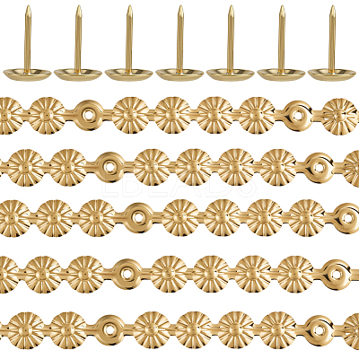 5Bags Flower Iron Decoration Strip FIND-GF0008-41A-G-1