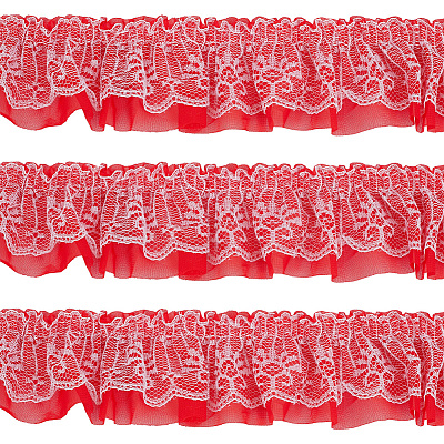 10 Yards Polyester Lace Ribbon OCOR-GF0006-25A-1