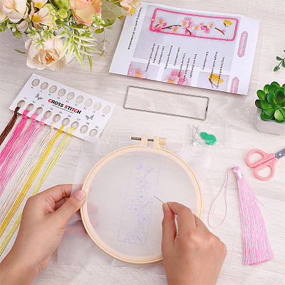 DIY Bookmarks Embroidery Starter Kit DIY-WH20816-004D-1
